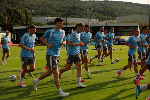 Fußball, FIFA WM 2026, Nationalteam Tschechien, Training Czech Republic trains in Guadalajara ahead of 2026 World Cup opener Czech Republic players during a training session in Guadalajara, Mexico, 10 June 2026. Guadalajara Mexico  Copyright: xFranciscoxGuascox