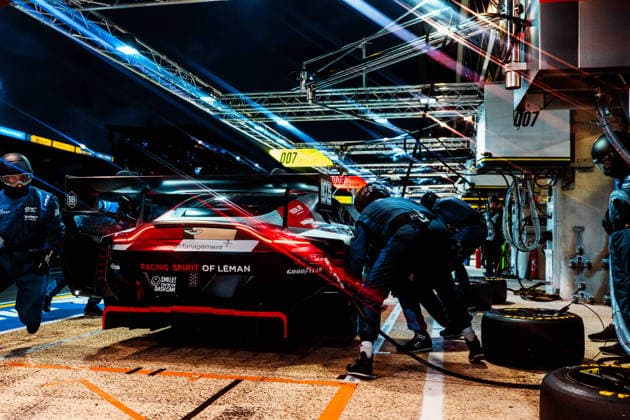 Motorsport, 24 Stunden von Le Mans, Training und Qualifikation #2 24 HEURES DU MANS 2026 - FREE PRACTICE AND QUALIFIYING SESSION 59 MATEU Clà ment (fra), FOSSARD Marius (fra), HASSE CLOT Valentin (fra), Racing Spirit of Leman, Aston Martin Vantage AMR LMGT3 59, LM GT3, action, pitstop, arrêt aux stands during the Free Practice and Qualifying session of the 24 Hours of Le Mans 2026, 3rd round of the 2026 FIA World Endurance Championship, from June 10 to 11, 2026 on the Circuit des 24 Heures du Mans in Le Mans, France - Copyright: xAndreaxLorenzinax
