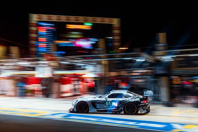 Motorsport, 24 Stunden von Le Mans, Training und Qualifikation #2 24 HEURES DU MANS 2026 - FREE PRACTICE AND QUALIFIYING SESSION 61 BERRY Martin (aus), ANDRADE Rui (ang), MARTIN Maxime (bel), Iron Lynx, Mercedes-AMG LMGT3 61, LM GT3, action during the Free Practice and Qualifying session of the 24 Hours of Le Mans 2026, 3rd round of the 2026 FIA World Endurance Championship, from June 10 to 11, 2026 on the Circuit des 24 Heures du Mans in Le Mans, France - Copyright: xAndreaxLorenzinax