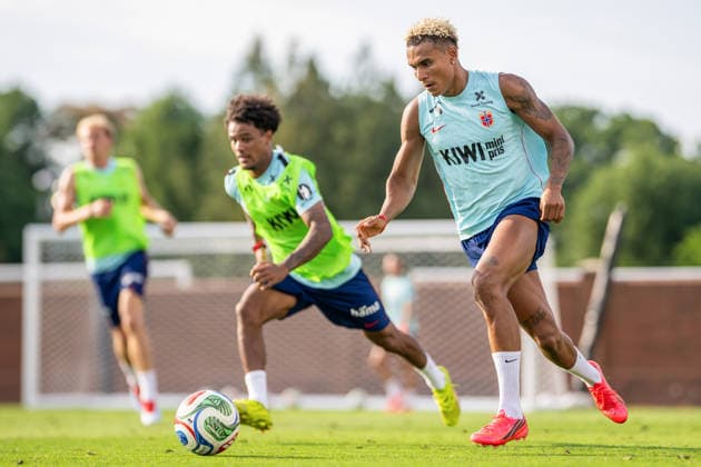 260610 Antonio Nusa of the Norwegian national football team at an open training session during day 1 of the FIFA World Cup 2026 on June 10, 2026 in Greensboro Photo Vegard Grott BILDBYRAN kod VG VG0945 bbeng fotball football soccer fotboll fifa world cup vm fotball vm norge norway trening träning träning practice  Copyright: VEGARDxGRoTT BB260610VG046