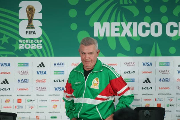 Javier Aguirre press conference, PK, Pressekonferenz - 2026 FIFA World Cup, WM, Weltmeisterschaft, Fussball Mexico National Football Team Head Coach Javier Aguirre speaks during a press conference ahead of the 2026 FIFA World Cup Group A match between Mexico and South Africa at the Azteca Stadium now known as Mexico City Stadium. on June 10, 2026 in Mexico City, Mexico. (Photo by Ismael Rosas Eyepix Group) Copyright: xIsmaelxRosas xEyepixxGroupx IR_10062026_186335