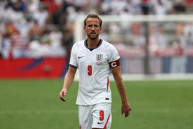 ORLANDO, FL - JUNE 10: England forward Harry Kane (9) walks during a stop in play in the first half during the friendly soccer match betwene England and Costa Rica on Wednesday, June 10, 2026 at i nter&Co Stadium in Orando, FL (Photo by Peter Joneleit Icon Sportswire) SOCCER: JUN 10 England vs Costa Rica EDITORIAL USE ONLY Icon260610030