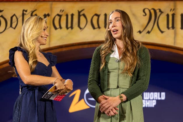 Svenja Brunckhorst, 3x3 basketball player talks to Andrea Kaiser Handball World Cup 2027 Draw , Handball, World Cup, Draw, 2027, 10.06.2026, Hofbraeuhaus Munich Hofbraeuhaus Munich Germany Copyright: xFootxBowl BjörnxKeckerx