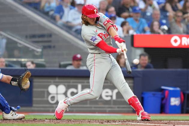 June 10, 2026, Toronto, On, CAN: Philadelphia Phillies Alec Bohm (28) hits a three run home run off Toronto Blue Jays pitcher Max Scherzer during third inning MLB, Baseball Herren, USA baseball action in Toronto on Wednesday June 10, 2026. Canada News - June 10, 2026  - ZUMAc35_ 20260610_zaf_c35_211 Copyright: xChrisxYoungx