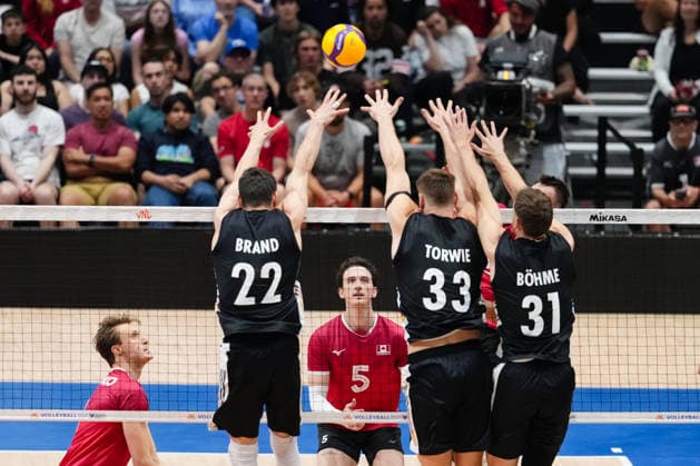 Canada V Germany - 2026 Men s Volleyball Nations League - Ottawa -Day1 Brodie Hofer 5 of Canada competes during the 2026 Men s Volleyball Nations League match between Canada and Germany at TD Place Arena on June 10, 2026, in Ottawa, Canada. Ottawa Ontario Canada  Copyright: xYuanxTianx originalFilename:tian-2026mens260610_npOO8.jpg