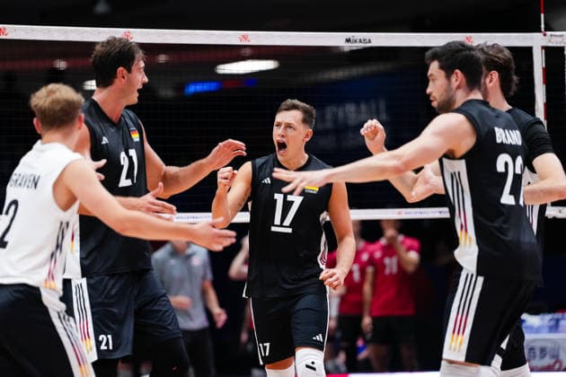 Canada V Germany - 2026 Men s Volleyball Nations League - Ottawa -Day1 Jan Zimmermann 17 of Germany celebrates after scoring a point during the 2026 Men s Volleyball Nations League match between Canada and Germany at TD Place Arena in Ottawa, Canada, on June 10, 2026. Ottawa Ontario Canada  Copyright: xYuanxTianx originalFilename:tian-2026mens260610_npblO.jpg