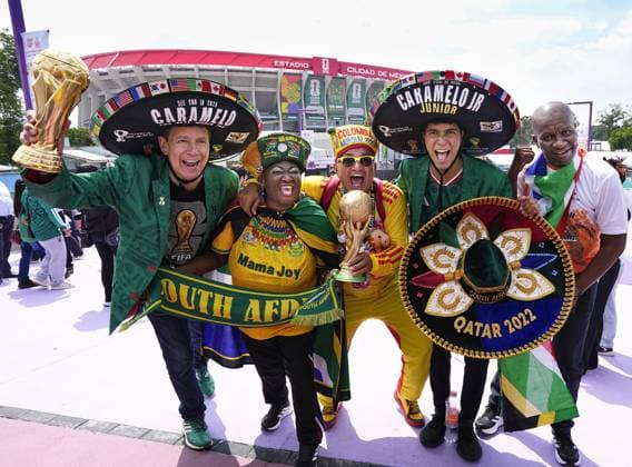 Football: 2026 World Cup Football fans gather around Estadio Azteca in Mexico City on June 10, 2026, the eve of the World Cup opener between Mexico and South Africa.  A14AA0005618331P