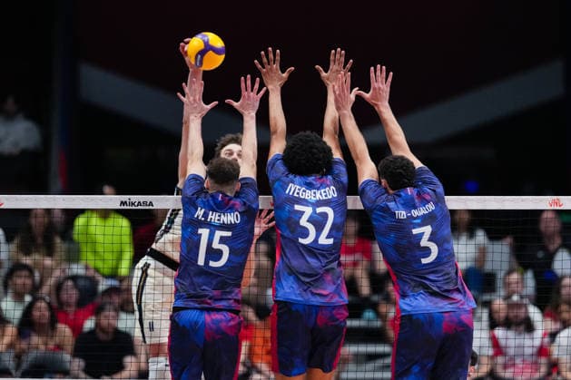 France V Italy - 2026 Men s Volleyball Nations League - Ottawa -Day1 Daniel Iyegbekedo 32 of France competes during the 2026 Men s Volleyball Nations League match between France and Italy at TD Place Arena on June 10, 2026, in Ottawa, Canada. Ottawa Ontario Canada  Copyright: xYuanxTianx originalFilename:tian-2026mens260610_np1Gr.jpg