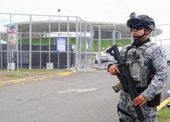Football, FIFA World Cup 2026, Security precautions outside the stadium in Guadalajara