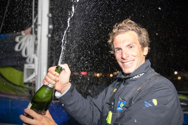 VOILE : VendÃ e globe 2024 - Archives Charlie Dalin et Yoann Richomme - 06 01 2025 Charlie Dalin (Skipper Macif 2015) 3eme de la 1ere etape de la Solitaire URGO Le Figaro entre Le Havre et Saint Brieuc - le 29 08 2018 France  Copyright: xALEXISxCOURCOUXx