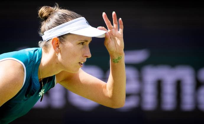 DEN BOSCH - Elise Mertens (BEL) during the WTA, Tennis Damen singles match against Elena-Gabriela Ruse (ROU) at the LibÃ ma Open 2026. The combined ATP, Tennis Herren WTA tournament is being held on the event grounds of the former Autotron car theme park. IRIS VAN DEN BROEK ANP xVIxANPxSportx xxANPxIVx 560728610 originalFilename: 560728610.jpg