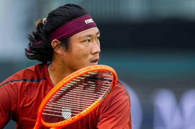 DEN BOSCH - Zhizhen Zhang (CHN) during the ATP, Tennis Herren singles match against Tallon Griekspoor at the LibÃ ma Open 2026. The combined ATP WTA, Tennis Damen tournament is being held on the event grounds of the former Autotron car theme park. IRIS VAN DEN BROEK ANP xVIxANPxSportx xxANPxIVx 560736942 originalFilename: 560736942.jpg