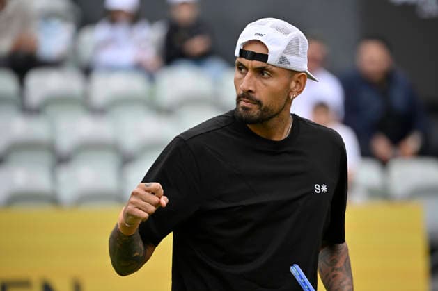Nick Kyrgios AUS jubilation, joy, emotion, emotional, cheers, lucky, happy, tennis men BOSS Open ATP 250 Stuttgart 2026 Weissenhof BOSS Open ATP 250 Stuttgart 2026