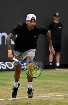 Nick Kyrgios AUS Action Tennis Men BOSS Open ATP 250 Stuttgart 2026 Weissenhof BOSS Open ATP 250 Stuttgart 2026