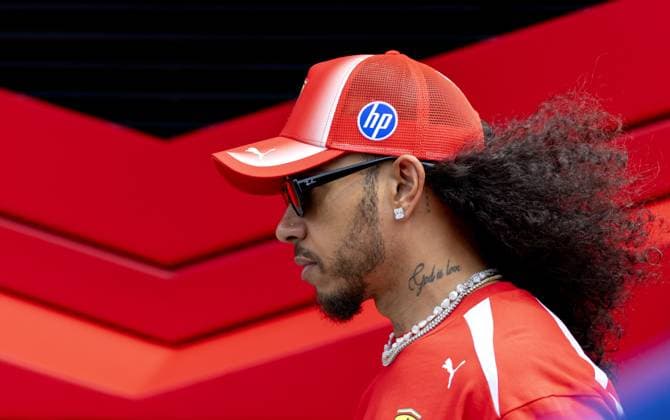 BARCELONA - Lewis Hamilton (Ferrari) at the Circuit de Barcelona-Catalunya during the media day leading up to the Barcelona Grand Prix. SANDER KONING ANP xVIxANPxSportx xxANPxIVx 560740340 originalFilename: 560740340.jpg