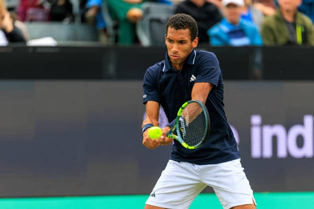 2026-06-11 - Libema Open 2026 ROSMALEN, NETHERLANDS - JUNE 11: Felix Auger-Aliassime of Canada during the Libema Open 2026 at the Autotron on June 11, 2026 in Rosmalen, Netherlands Rosmalen Autotron Netherlands Content not available for redistribution in The Netherlands directly or indirectly through any third parties. Copyright: xMarcelxvanxPlateringenx