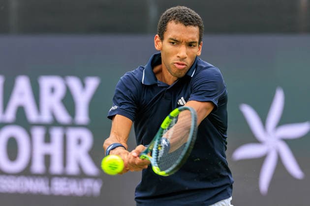 2026-06-11 - Libema Open 2026 ROSMALEN, NETHERLANDS - JUNE 11: Felix Auger-Aliassime of Canada during the Libema Open 2026 at the Autotron on June 11, 2026 in Rosmalen, Netherlands Rosmalen Autotron Netherlands Content not available for redistribution in The Netherlands directly or indirectly through any third parties. Copyright: xMarcelxvanxPlateringenx