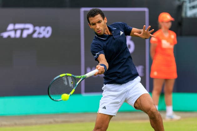 2026-06-11 - Libema Open 2026 ROSMALEN, NETHERLANDS - JUNE 11: Felix Auger-Aliassime of Canada during the Libema Open 2026 at the Autotron on June 11, 2026 in Rosmalen, Netherlands Rosmalen Autotron Netherlands Content not available for redistribution in The Netherlands directly or indirectly through any third parties. Copyright: xMarcelxvanxPlateringenx