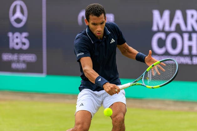 2026-06-11 - Libema Open 2026 ROSMALEN, NETHERLANDS - JUNE 11: Felix Auger-Aliassime of Canada during the Libema Open 2026 at the Autotron on June 11, 2026 in Rosmalen, Netherlands Rosmalen Autotron Netherlands Content not available for redistribution in The Netherlands directly or indirectly through any third parties. Copyright: xMarcelxvanxPlateringenx