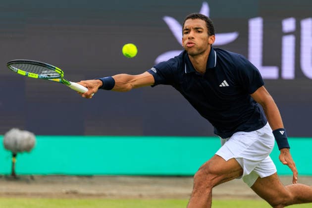 2026-06-11 - Libema Open 2026 ROSMALEN, NETHERLANDS - JUNE 11: Felix Auger-Aliassime of Canada during the Libema Open 2026 at the Autotron on June 11, 2026 in Rosmalen, Netherlands Rosmalen Autotron Netherlands Content not available for redistribution in The Netherlands directly or indirectly through any third parties. Copyright: xMarcelxvanxPlateringenx