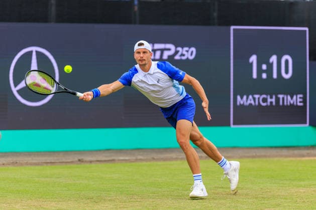 2026-06-11 - Libema Open 2026 ROSMALEN, NETHERLANDS - JUNE 11: Marton Fucsovics of Hungary during the Libema Open 2026 at the Autotron on June 11, 2026 in Rosmalen, Netherlands Rosmalen Autotron Netherlands Content not available for redistribution in The Netherlands directly or indirectly through any third parties. Copyright: xMarcelxvanxPlateringenx