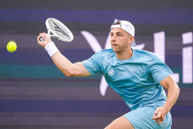 2026-06-11 - Libema Open 2026 ROSMALEN, NETHERLANDS - JUNE 11: Tallon Griekspoor of The Netherlands during the Libema Open 2026 at the Autotron on June 11, 2026 in Rosmalen, Netherlands Rosmalen Autotron Netherlands Content not available for redistribution in The Netherlands directly or indirectly through any third parties. Copyright: xAndrexWeeningx