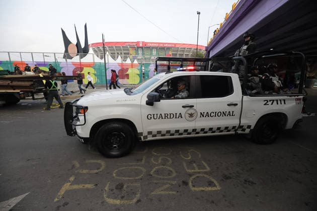 June 11, 2026, Mexico City, Ciudad de Mexico, Mexico: National Guard at Azteca Stadium in the opening match between Mexico and South Africa of the 2026 FIFA World Cup, WM, Weltmeisterschaft, Fussball on June 11, 2026 in Mexico City, Mexico. Mexico City Mexico - ZUMAe321 20260611_zsa_e321_008 Copyright: xIanxRoblesx