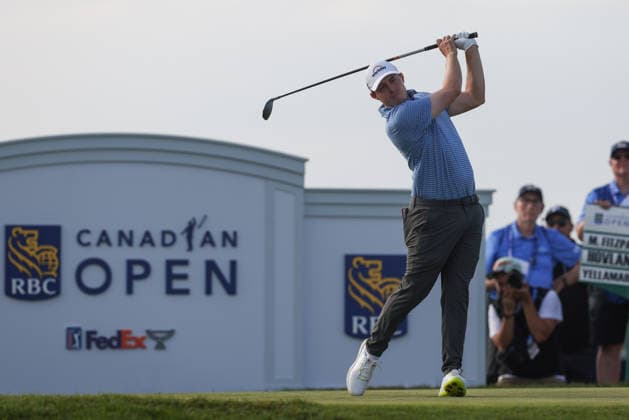 June 11, 2026: Matt Fitzpatrick tees off in round one during the RBC Canadian Open held at TPC Toronto at Osprey Valley in Caledon Ontario, Canada. CSM Caledon Canada - ZUMAc04_ 20260611_zma_c04_008 Copyright: xDanielxLeax