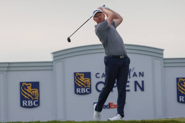 June 11, 2026: Hayden Springer of United States tees off in round one during the RBC Canadian Open held at TPC Toronto at Osprey Valley in Caledon Ontario, Canada. CSM PGA, Golf Herren 2026: RBC Canadian Open Jun 11  - ZUMAc04_ 20260611_zma_c04_002 Copyright: xDanielxLeax