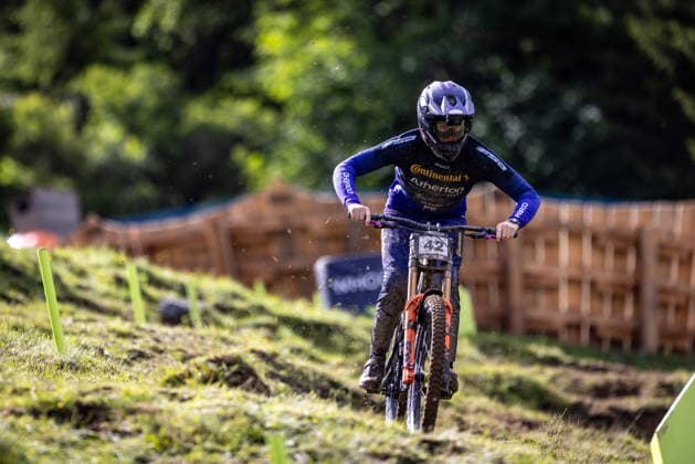 Whoop UCI Mountain Bike World Series Leogang Downhill WAYMAN Luke CONTINENTAL ATHERTONat Whoop UCI Mountain Bike World Series Leogang Downhill, 11 06 2026,in Leogang,AUT Photo Sebastian Sternemann