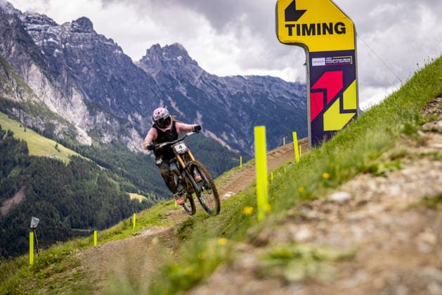Whoop UCI Mountainbike World Series Leogang Downhill DEAVOLL Indy STOIC RACINGat Whoop UCI Mountainbike World Series Leogang Downhill, 11 06 2026,in Leogang,AUT Photo Sebastian Sternemann