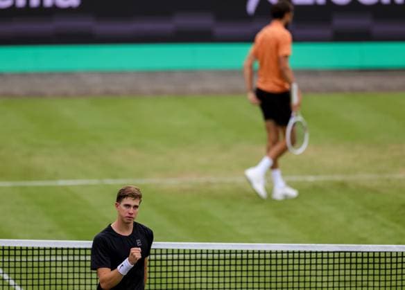 ROSMALEN , 11-06-2026 , Autotron , Libema Open , picture shows Thijs Boogaard of the Netherlands reacts in his Men s Singles Second Round match against Daniil Medvedev of Russia Libema Open  x204296018x Copyright: