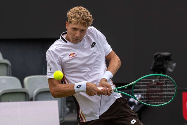 Martin Landaluce ESP xettx, Germany, Stuttgart, 11 06 2026, Tennis, Boss Open, Day 6, 2026, Round of 16, M Landaluce ESP T Fritz USA , TC Weissenhof, Center Court