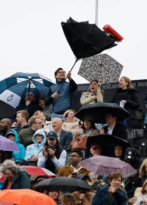 RECORD DATE NOT STATED 11th June 2026; HSBC Championships, Queens Club, West Kensington, London, England; HSBC Championships Tennis, Day Two; Tennis fans await the match to resume at Andy Murray Arena HongboxChen