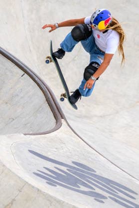 Sky Brown of Great Britain practices during a training session of the women s park skateboard World Cup at Ostia Park in Rome (Italy), June 11, 2026. andreaxstaccioli