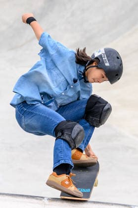 Mizuho Hasegawa of Japan practices during a training session of the women s park skateboard World Cup at Ostia Park in Rome (Italy), June 11, 2026. andreaxstaccioli