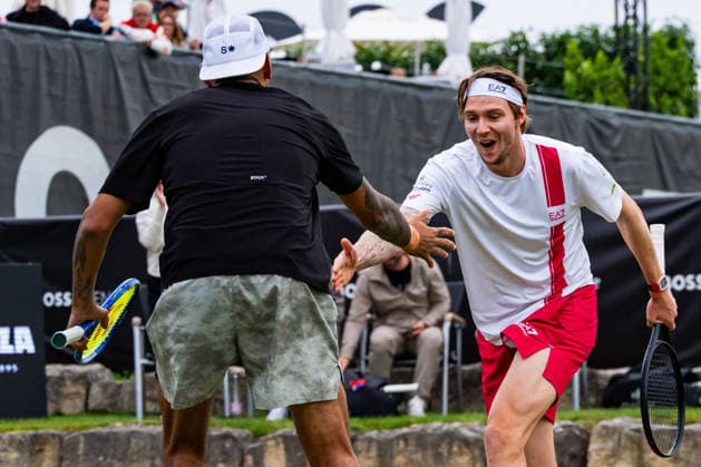 Stuttgart, GERMANY - June 11: Alexander Bublik (KAZ) and Nick Kyrgios (AUS) during the Doubles Match between Alexander Bublik (KAZ) and Nick Kyrgios (AUS) vs. Jakob Paul (SUI) and Ryan Seggermann (USA) at BOSS OPEN 2026, Tennisanlage Weissenhof on June 11, 2026 in Stuttgart, Germany. Baden-Württemberg Germany Copyright: xTimoxSteinx