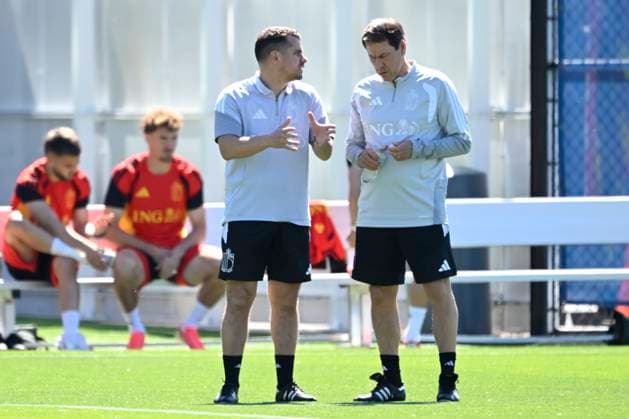Belgian national football team - FIFA World Cup, WM, Weltmeisterschaft, Fussball 2026 - media activities 11 06 2026 RENTON, UNITED STATES OF AMERICA - JUNE 11 : Hacene Brahim doctor of Belgian Team and Garcia Rudi head coach of Belgium pictured during a training session of the Belgian national football team during the FIFA World Cup 2026 on June 11, 2026 in Renton, United States of America, 11 06 2026 Renton United States of America  Copyright: xNicoxVereeckenx