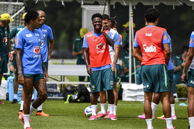 Vinicius Jr. training at their New Jersey base the Columbia Park Training Facility in Morristown, NJ, United States. (Photo by Rebekah Wynkoop SPP)  Copyright: xRebekahxWynkoop SPPx Sportspressphoto_SPR164993