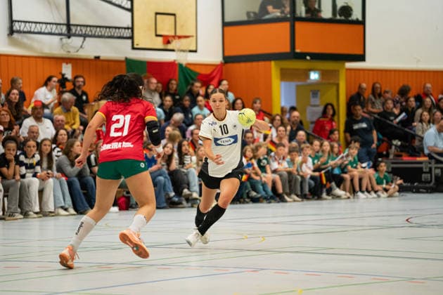 Germany U20w vs Portugal U20w, Handball, Four Nations Tournament, 11 6 2026, Season 2025 2026, Hannover Lara Daeuble Germany U20 Women, 10, plays at Frisch Auf Goeppingen in duel Hannover Sporthalle Sahlkamp Germany