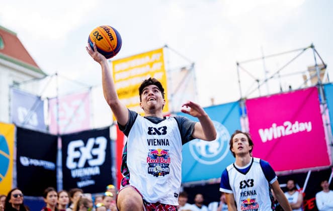 BASKETBALL - FIBA 3x3 World Tour VIENNA,AUSTRIA,11.JUN.26 - BASKETBALL - FIBA 3x3 World Tour, Red Bull Full Moon. Image shows participants.  GEPAxpictures xEdgarxEisner