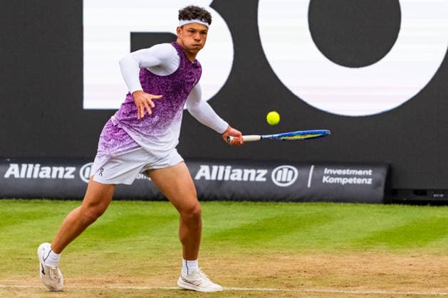 Stuttgart, GERMANY - June 11: Ben Shelton (USA) during the Singles Match between Ben Shelton (USA) vs. Marcos Giron (USA) at BOSS OPEN 2026, Tennisanlage Weissenhof on June 11, 2026 in Stuttgart, Germany. Baden-Württemberg Germany Copyright: xTimoxSteinx