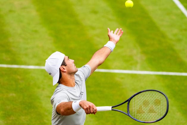 Stuttgart, GERMANY - June 11: Marcos Giron (USA) during the Singles Match between Ben Shelton (USA) vs. Marcos Giron (USA) at BOSS OPEN 2026, Tennisanlage Weissenhof on June 11, 2026 in Stuttgart, Germany. Baden-Württemberg Germany Copyright: xTimoxSteinx