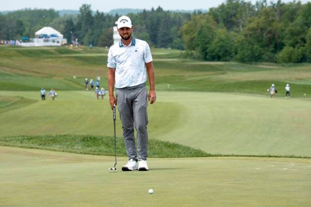 June 11, 2026, Caledon, On, CANADA: Adam Svensson, of Vancouver, lines up his putt on the 9th green in the first round of the RBC Canadian Open in Caledon, Ont. on Thursday June 11, 2026. Canada News - June 11, 2026  - ZUMAc35_ 20260611_zaf_c35_033 Copyright: xFrankxGunnx