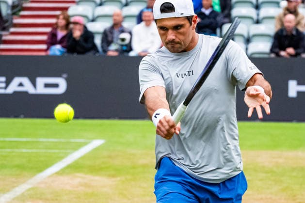 Stuttgart, GERMANY - June 11: Marcos Giron (USA) during the Singles Match between Ben Shelton (USA) vs. Marcos Giron (USA) at BOSS OPEN 2026, Tennisanlage Weissenhof on June 11, 2026 in Stuttgart, Germany. Baden-Württemberg Germany Copyright: xTimoxSteinx
