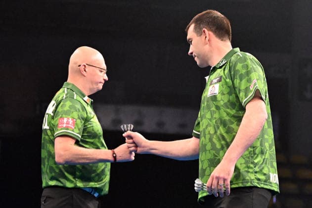 11 06 2026, xhbx, Dart World Cup of Darts 2025, v l Mickey Mansell Ireland , William O Connor Ireland DFL DFB REGULATIONS PROHIBIT ANY USE OF PHOTOGRAPHS as IMAGE SEQUENCES and or QUASI VIDEO Frankfurt