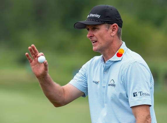 June 11, 2026, Caledon, On, CANADA: Justin Rose, of England, waves to the gallery after making a birdie on the 5th hole during the first round of the RBC Canadian Open in Caledon, Ont. on Thursday June 11, 2026. Canada News - June 11, 2026  - ZUMAc35_ 20260611_zaf_c35_039 Copyright: xFrankxGunnx