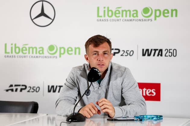ROSMALEN, NETHERLANDS - JUNE 11: Tallon Griekspoor of the Netherlands attends a press conference, PK, Pressekonferenz following his Men s Singles Second Round match against Zhizhen Zhang of China during Day 4 of the Libema Open Grass Court Championships at the Autotron on June 11, 2026 in Rosmalen, Netherlands.  Copyright: xRenexNijhuis MBxMediax