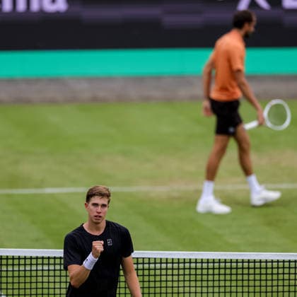 ROSMALEN, NETHERLANDS - JUNE 11: Thijs Boogaard of the Netherlands reacts in his Men s Singles Second Round match against Daniil Medvedev during Day 4 of the Libema Open Grass Court Championships at the Autotron on June 11, 2026 in Rosmalen, Netherlands.  Copyright: xRenexNijhuis MBxMediax