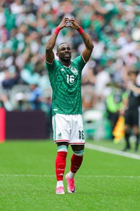 FIFA WORLD CUP 2026 FIFA WORLD CUP 2026 MEXICO VS SOUTH AFRICA 11062026 MEXICO CITY, MEXICO Action photo of Julian Quinones of the Mexico National team, celebrating a goal against South Africa, during the opening game of the FIFA World Cup 2026, held at the Estadio Ciudad de MÃ xico of Mexico City Action photo of Julian Quinones of the Mexico National team, celebrating a goal against South Africa, during the opening game of the FIFA World Cup 2026, held at the Estadio Ciudad de MÃ xico of Mexico City PHOTO BY IMAGENSHOP AGENCIA FOTOGRAFICA MEXICO CITY MEXICO CITY MEXICO CITY MEXICO CITY MEXICO Copyright: xYOALIxMARTINEZx
